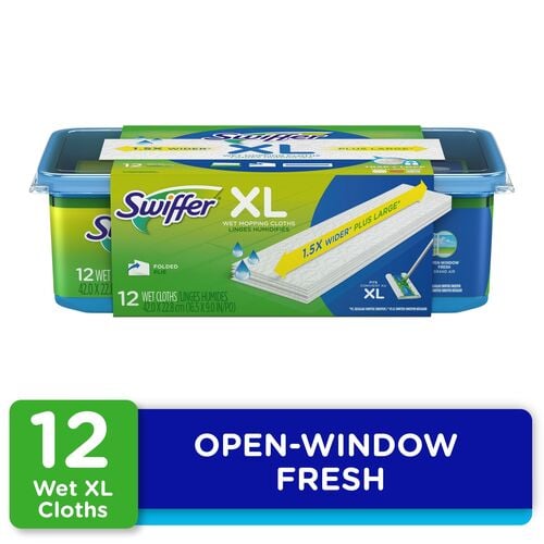 Sweeper X Large Wet Mopping Cloths in Fresh Scent - 12 Folded Sheets