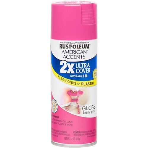 American Accents 2X Ultra Cover Spray Paint in Gloss Berry Pink - 12 oz