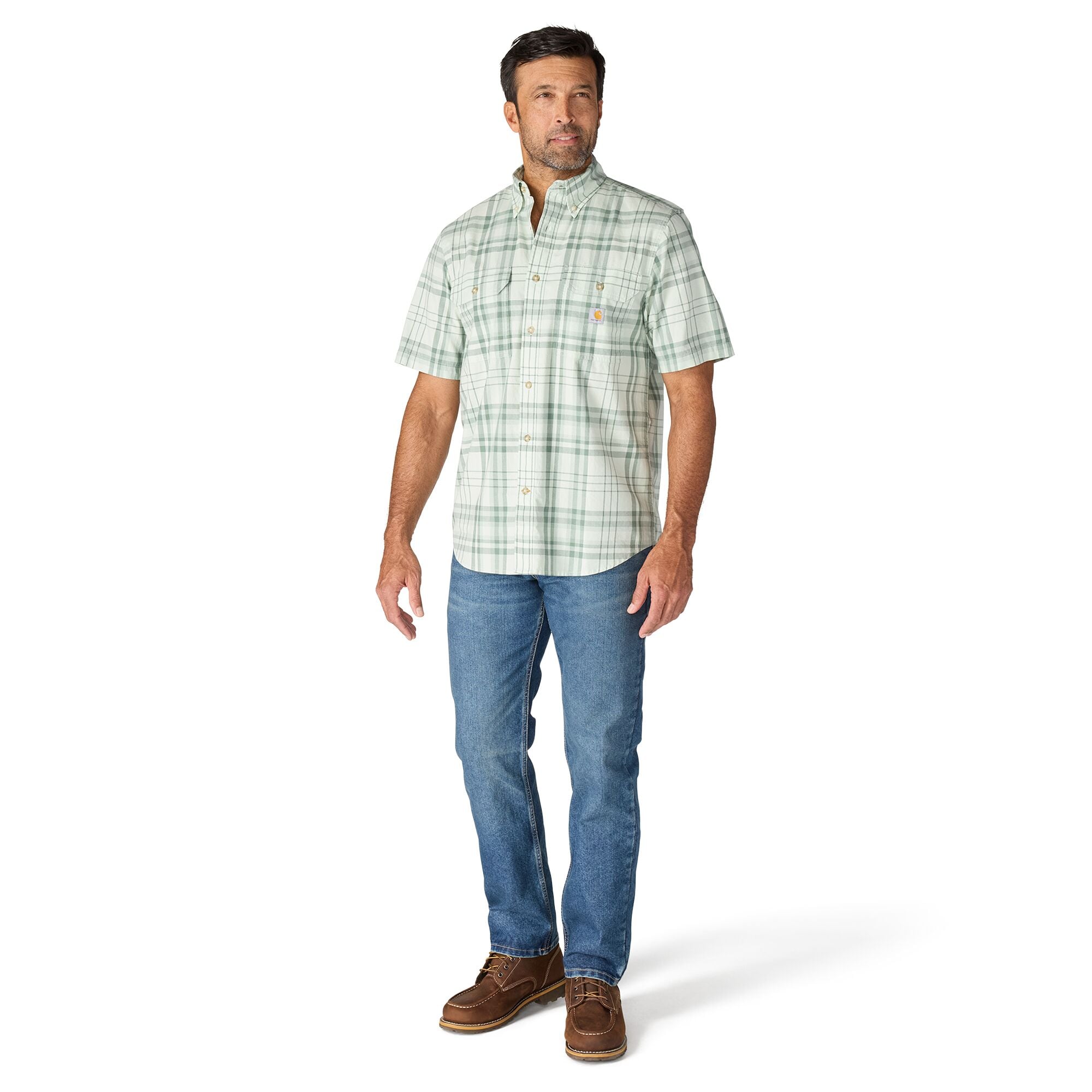 Carhartt Men's Fort Loose Fit Short Sleeve Plaid Shirt