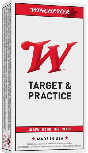 Target & Practice 40 S&W 180 Grain FMJ Ammunition - 50 Rounds