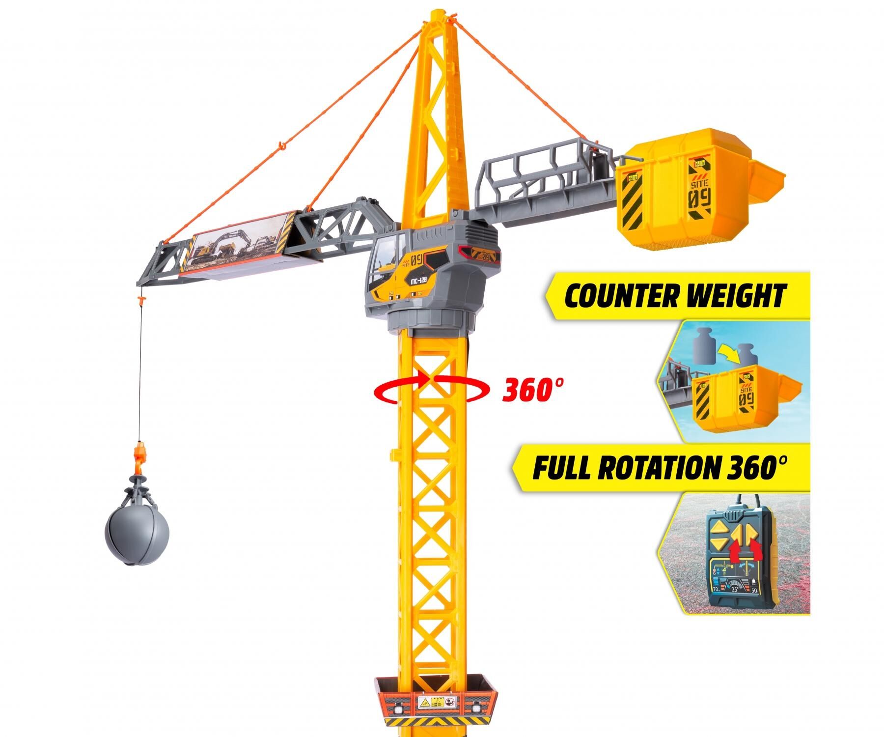 Dickie Toys Mighty Crane and Controller Playset