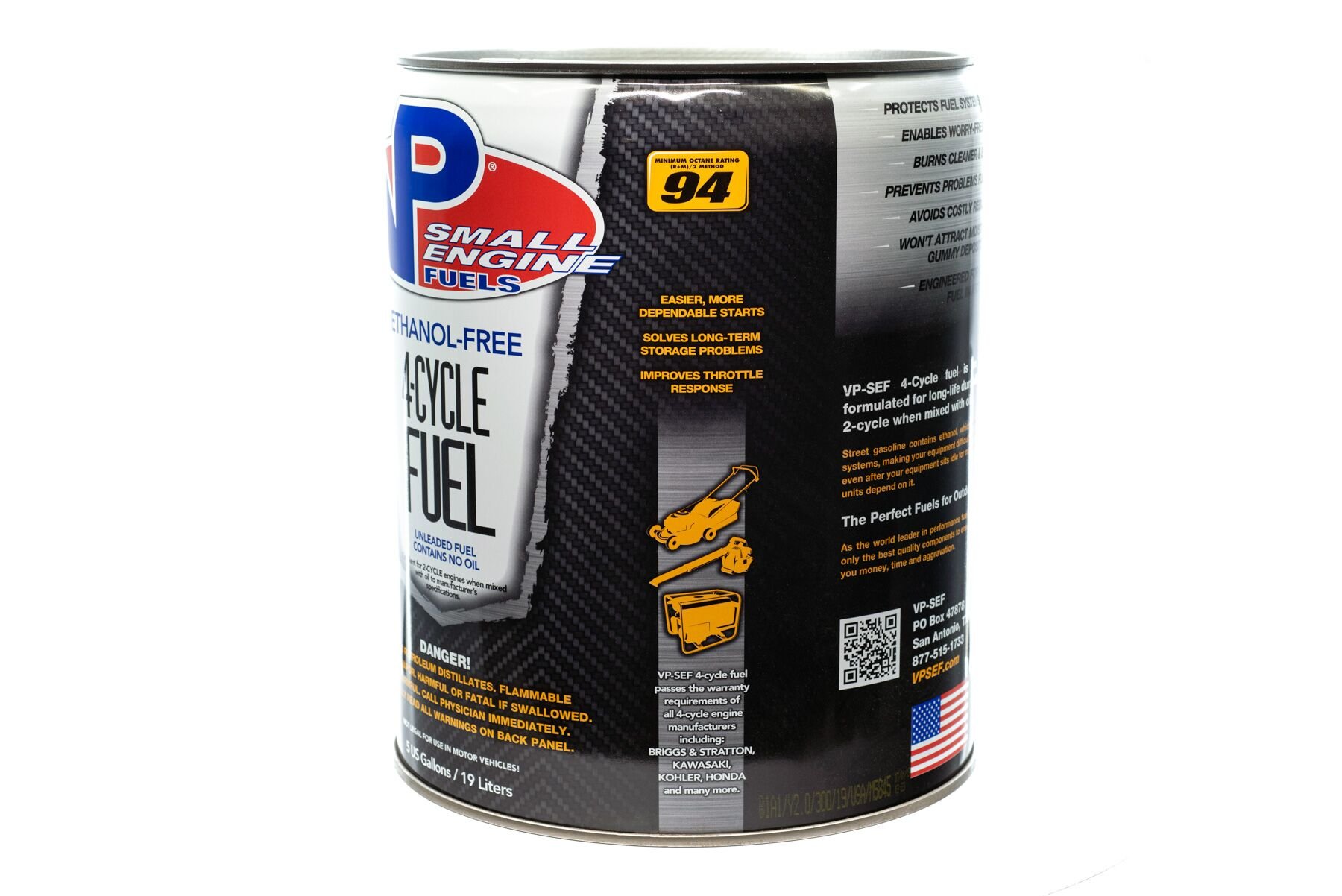 VP Racing Fuels 4-Cycle Fuel: Ethanol-Free Small Engine Fuel - 5 VP Racing Fuels 4-Cycle Fuel: Ethanol-Free Small Engine Fuel - 5