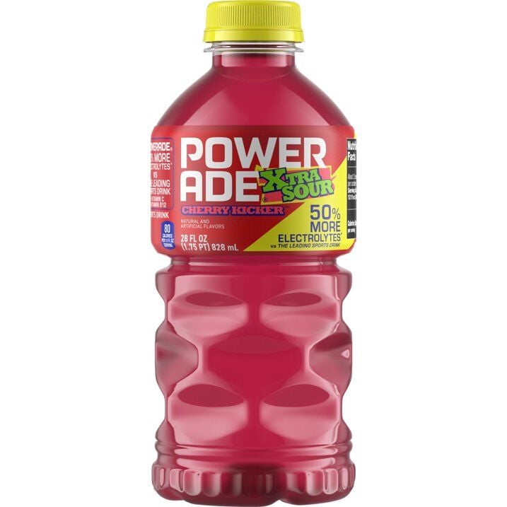 Powerade XTRA SOUR Cherry Kicker Electrolyte Sports Drink - 28 oz