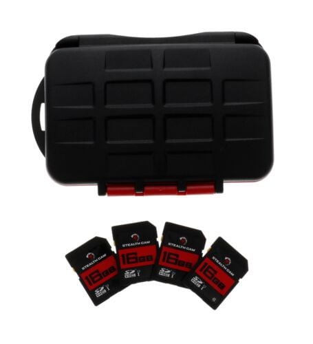 Memory Card Storage Case with 4 16GB Cards