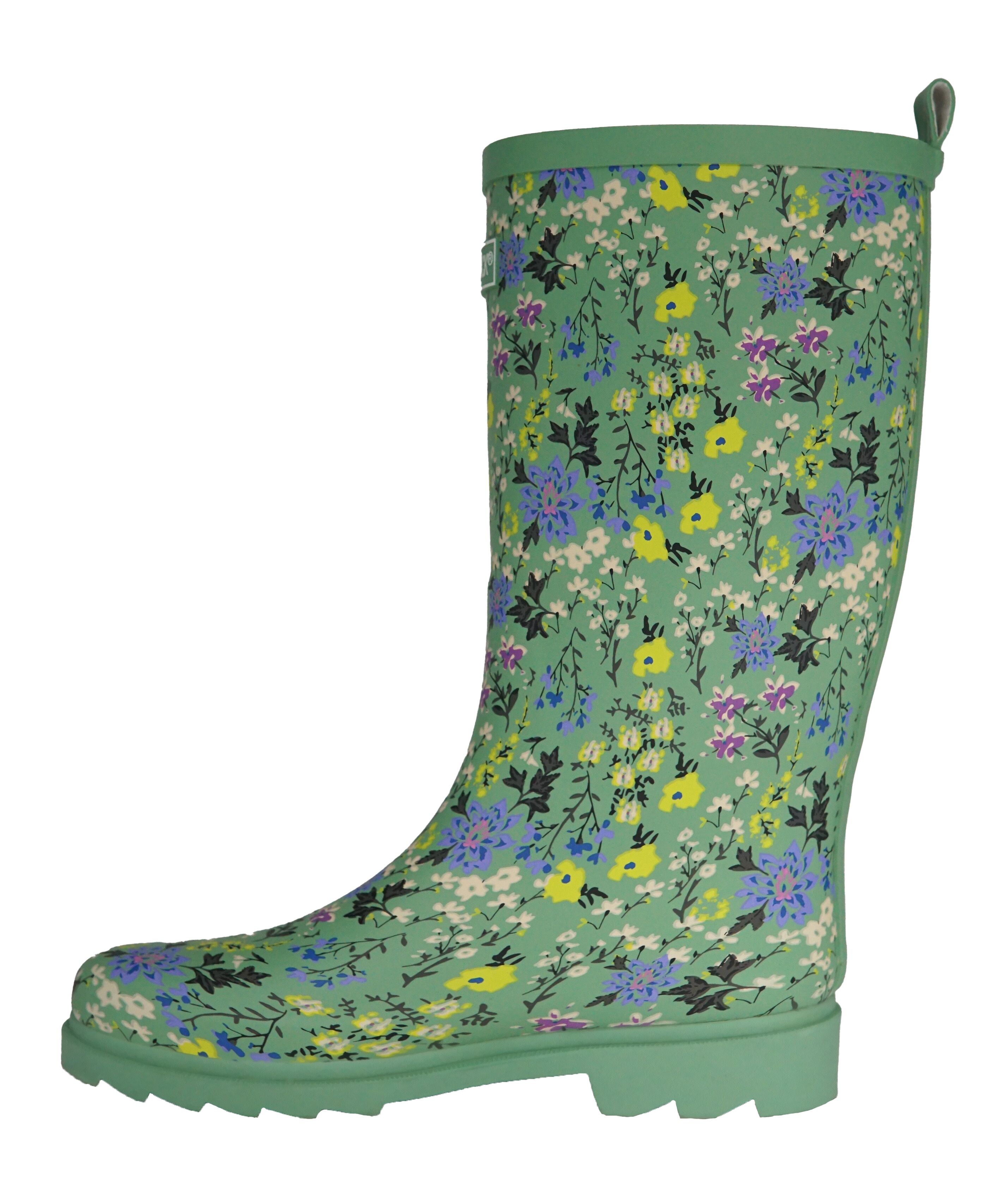 Women's Floral Tall Rubber Boots