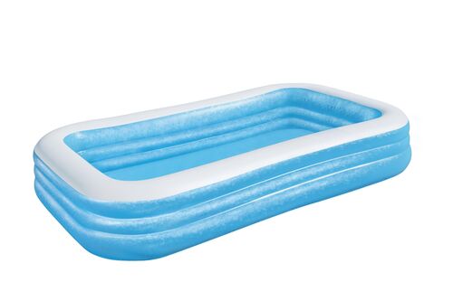 Blue Rectangular Inflatable Family Pool - 10' x 6' x 22"