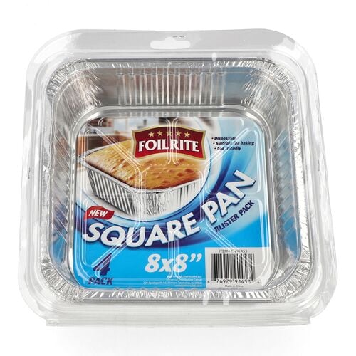 8" x 8" Disposable Square Cake Pans - 4-Pack