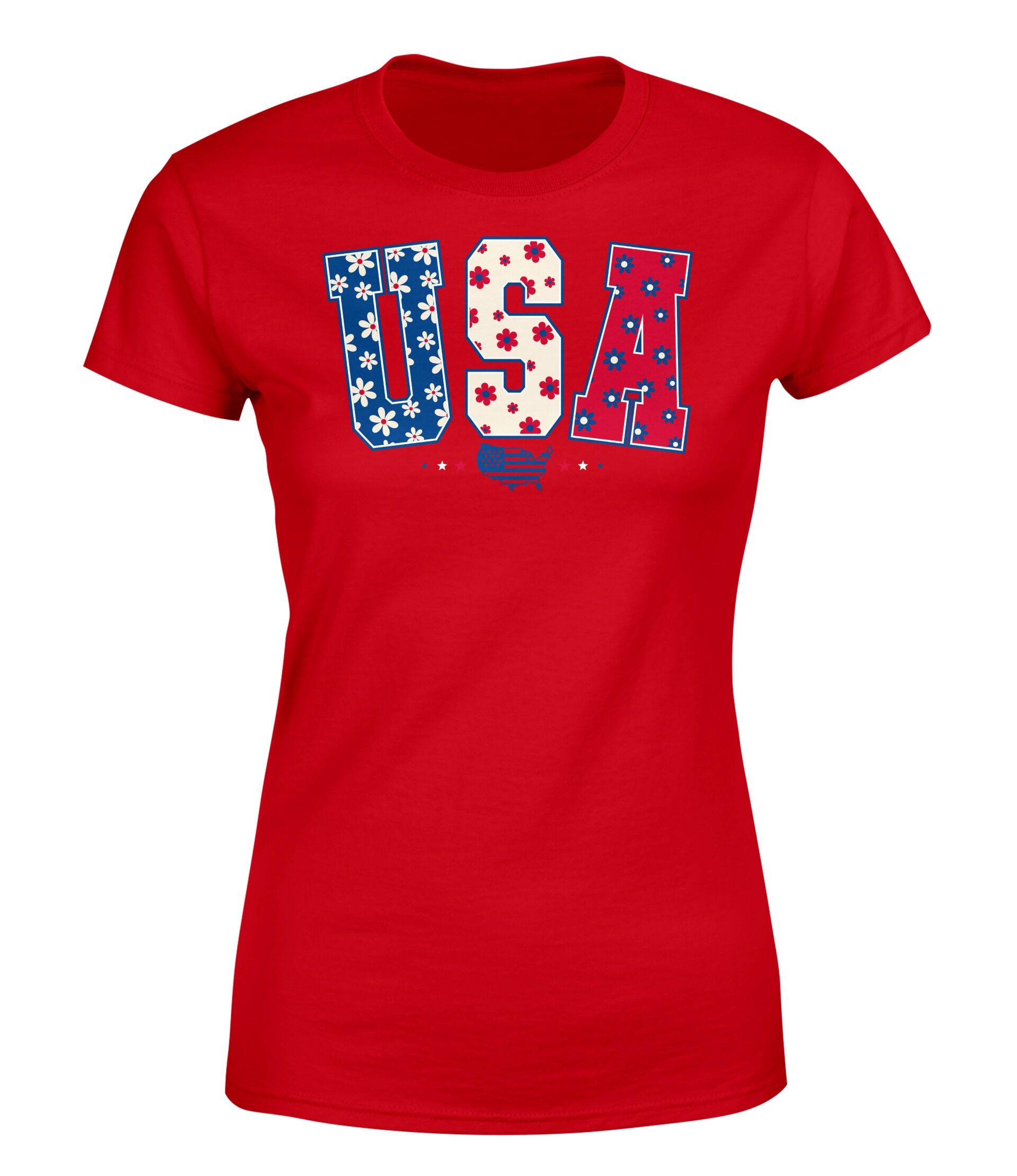 Women's USA Decorate Short Sleeve T-Shirt