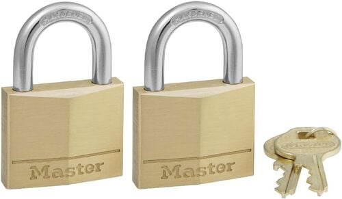 1-9/16" Wide Solid Brass Body Padlock 2-Pack