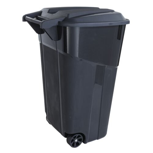 Rough & Rugged Wheeled Trash Can in Black - 32 Gallon