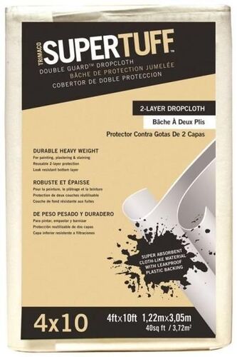 4 X 10" White 2-Layer Drop Cloth