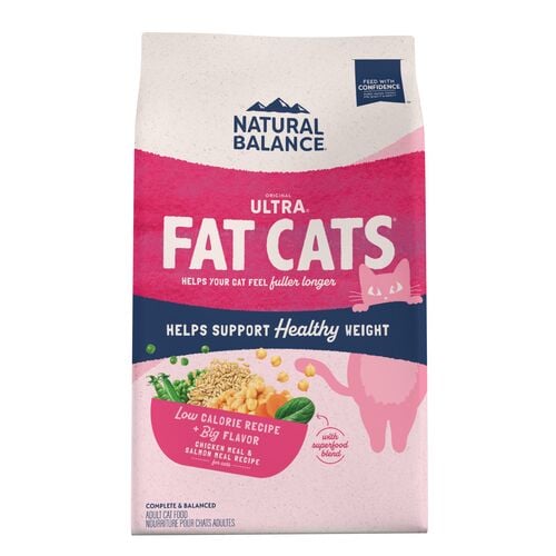 Fat Cats Chicken Meal & Salmon Meal Recipe Low-Calorie Dry Cat Food - 15 Lb