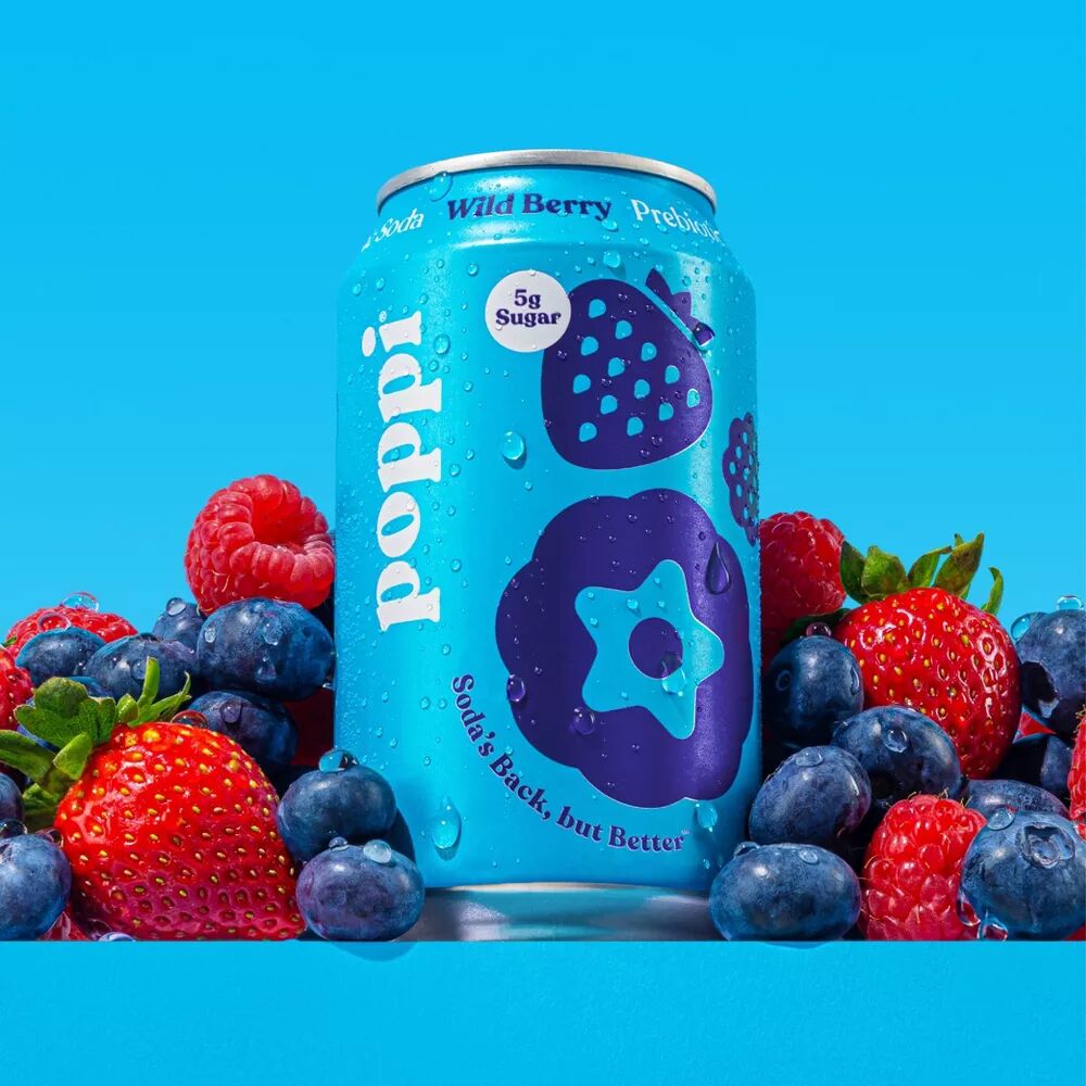 Poppi Wild Berry Prebiotic Beverage - 12 fl oz Can