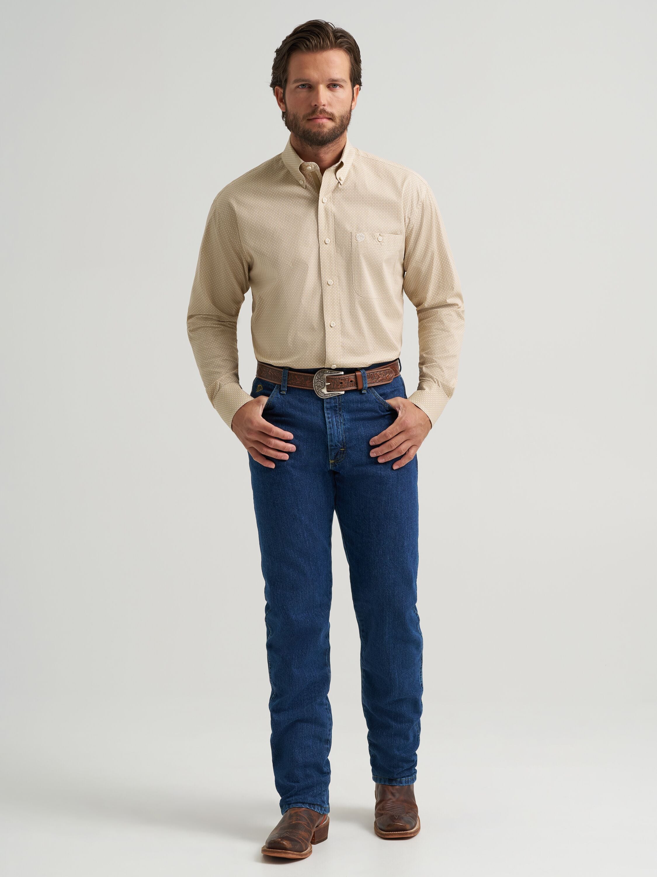 Men's George Strait Long Sleeve Button Down One Pocket Shirt
