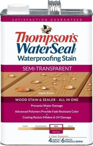Maple Brown Semi-Transparent Waterproofing Stain - 1 Gallon