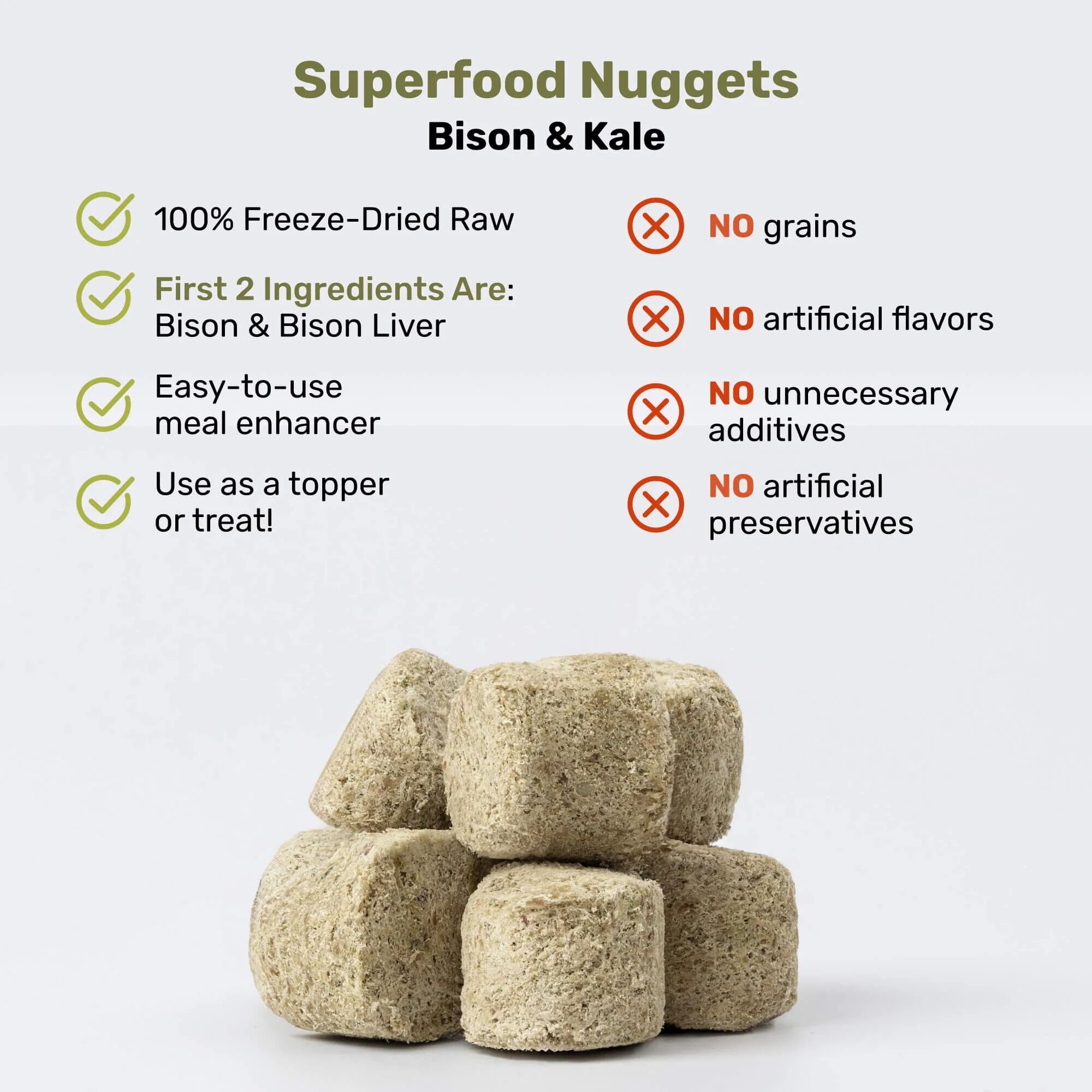 Badlands Ranch Superfood Nuggets Bison & Kale Formula Freeze-Dried