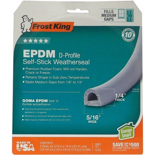 V25GH 3/8x1/4 Grey Rubber Tape