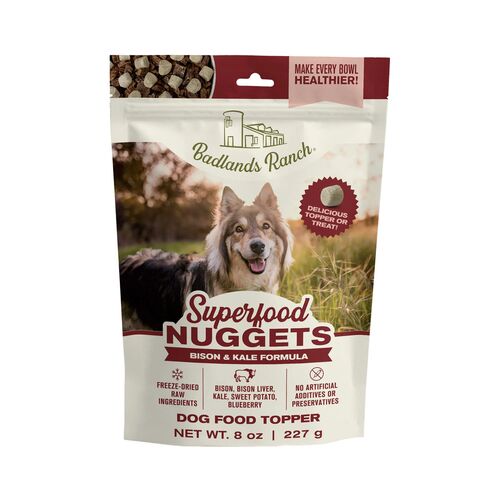 Superfood Nuggets Bison & Kale Formula Freeze-Dried Raw Dog Food Topper - 8 oz