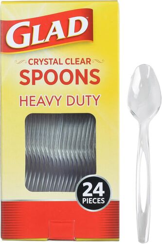 Heavy Duty Crystal Clear Spoons - 24 Count