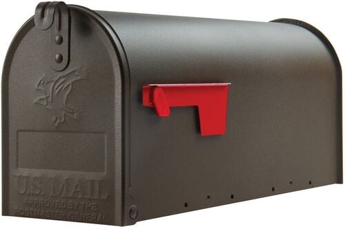 Gibraltar Mailboxes Elite Medium Capacity Galvanized Steel Bronze, Post-Mount Mailbox