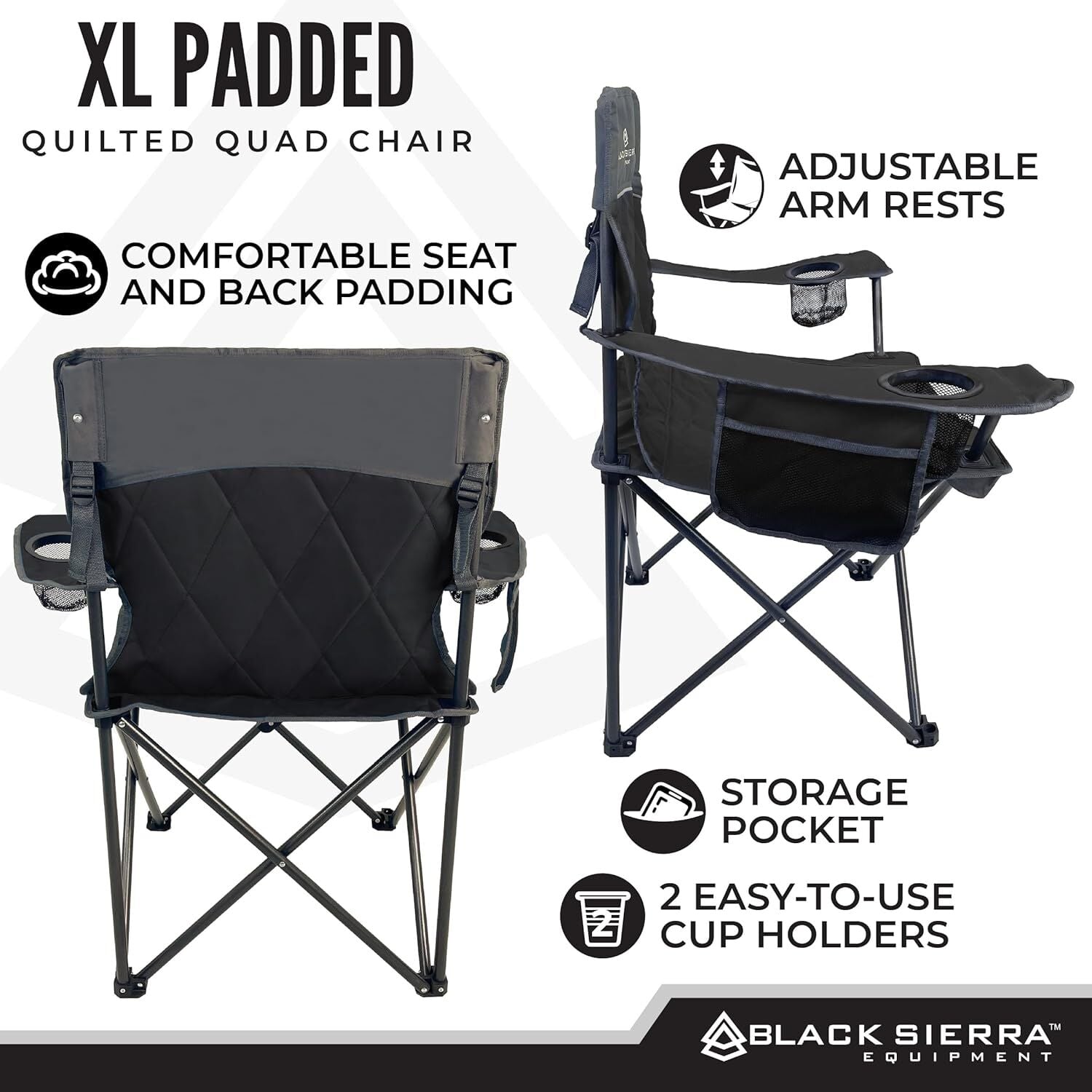 XL Padded Quilted Quad Chair