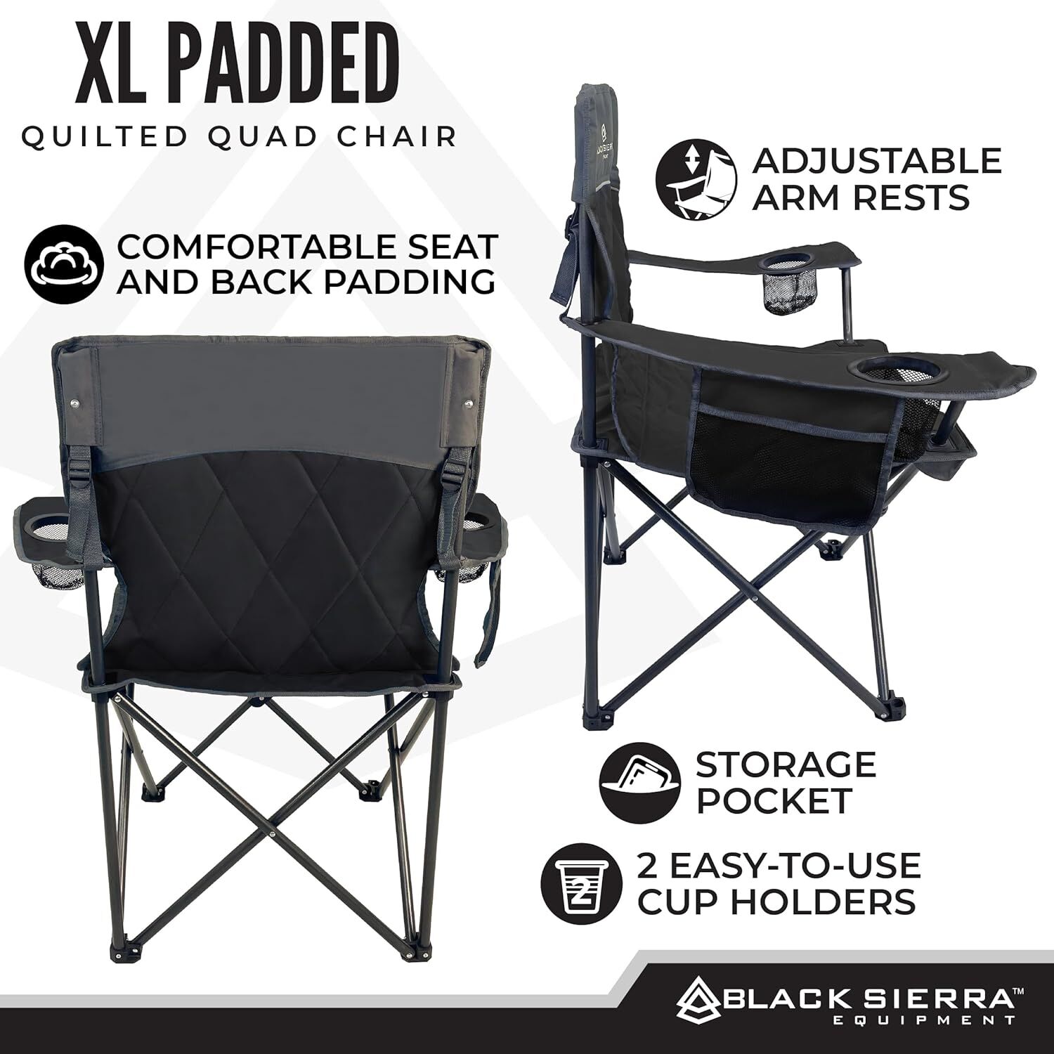 XL Padded Quilted Quad Chair