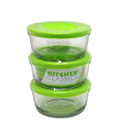 2 Cup Round Glass Storage 6 Piece Set