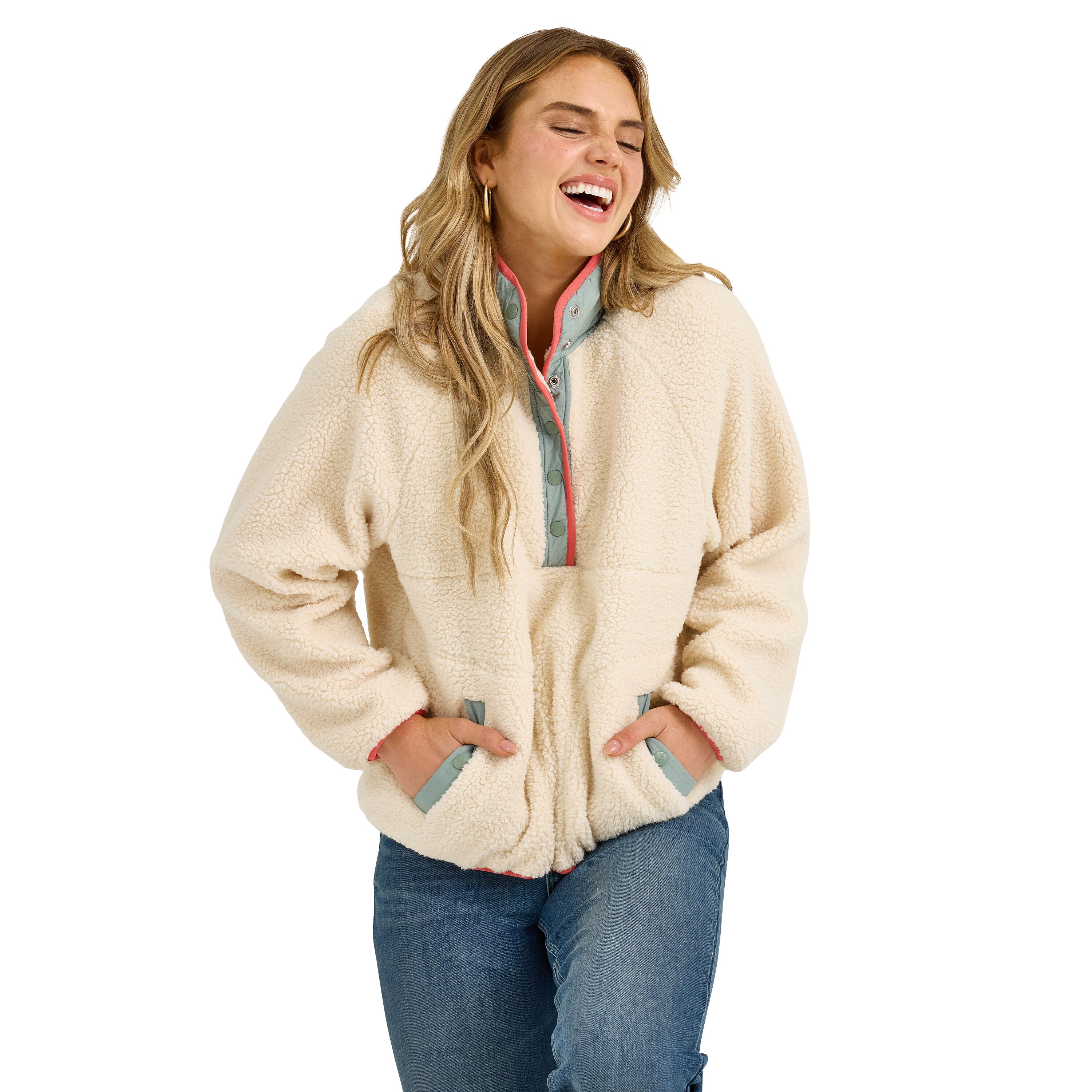 Women's Retro Half-Snap Sherpa Pullover