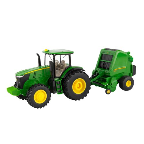 John Deere 1:32 Scale 7270R Tractor with 560R Round Baler