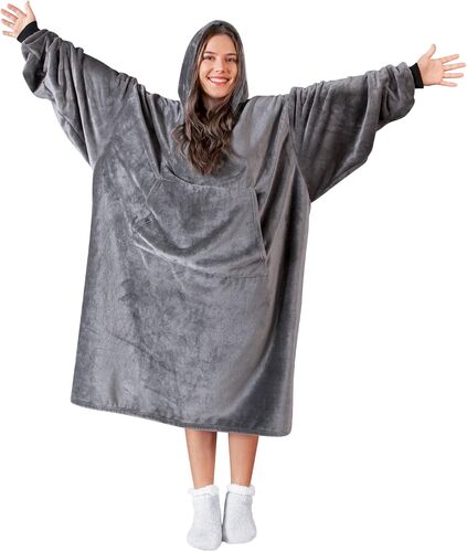 Perfect Grey Hooded Blanket