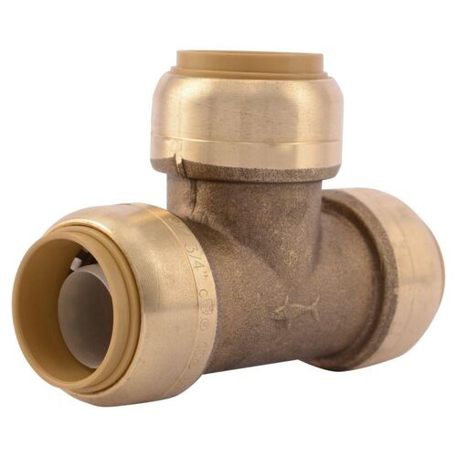 3/4" x 3/4" x 3/4" Push-to-Connect Brass Tee Fitting