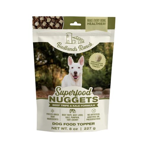 Superfood Nuggets Beef Tripe & Kale Formula Freeze-Dried Raw Dog Food Topper - 8 oz