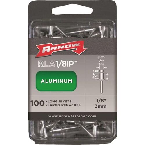 1/8 In Dia X 4 In L, Aluminum Long Pop Rivet