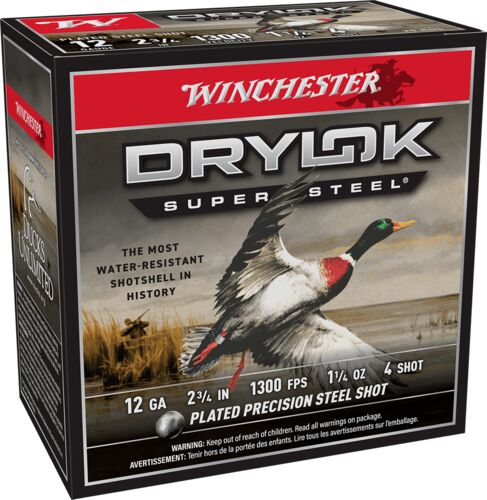 Drylock Super Steel 12 Gauge 2.75" #4 Shotshells - 25 Rounds