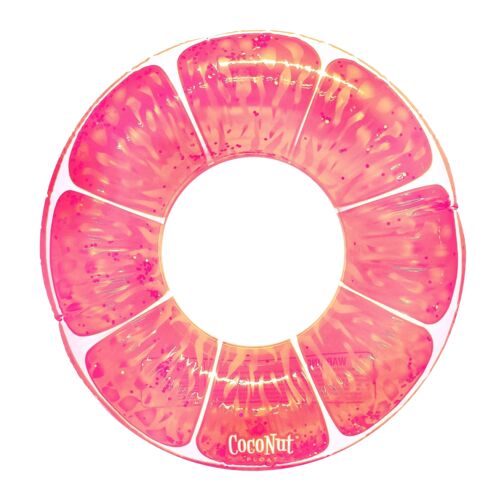 42" Pink Grapefruit Glitter Pool Float Ring