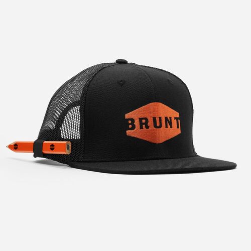 Flat Brim Snapback in Black