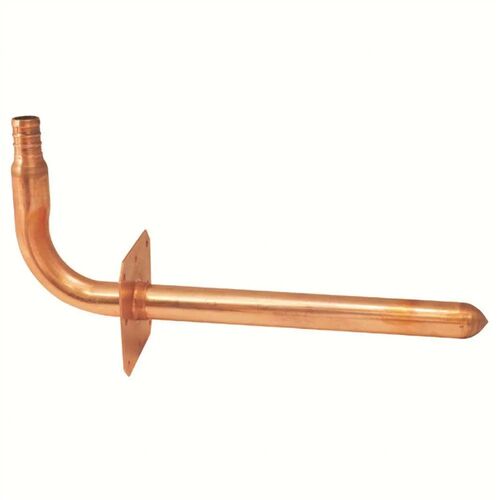 8" x 1/2" Copper PEX-B Barb Stub-Out 90-Degree Elbow with Flange