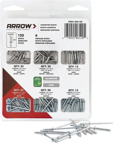 120 Pieces Rivet Assortment Pack