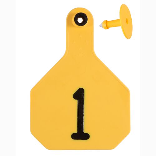 Rototag Y-Tex All-American 4* Large #1-25 2-Piece Ear Tag in Yellow - 25 Tags