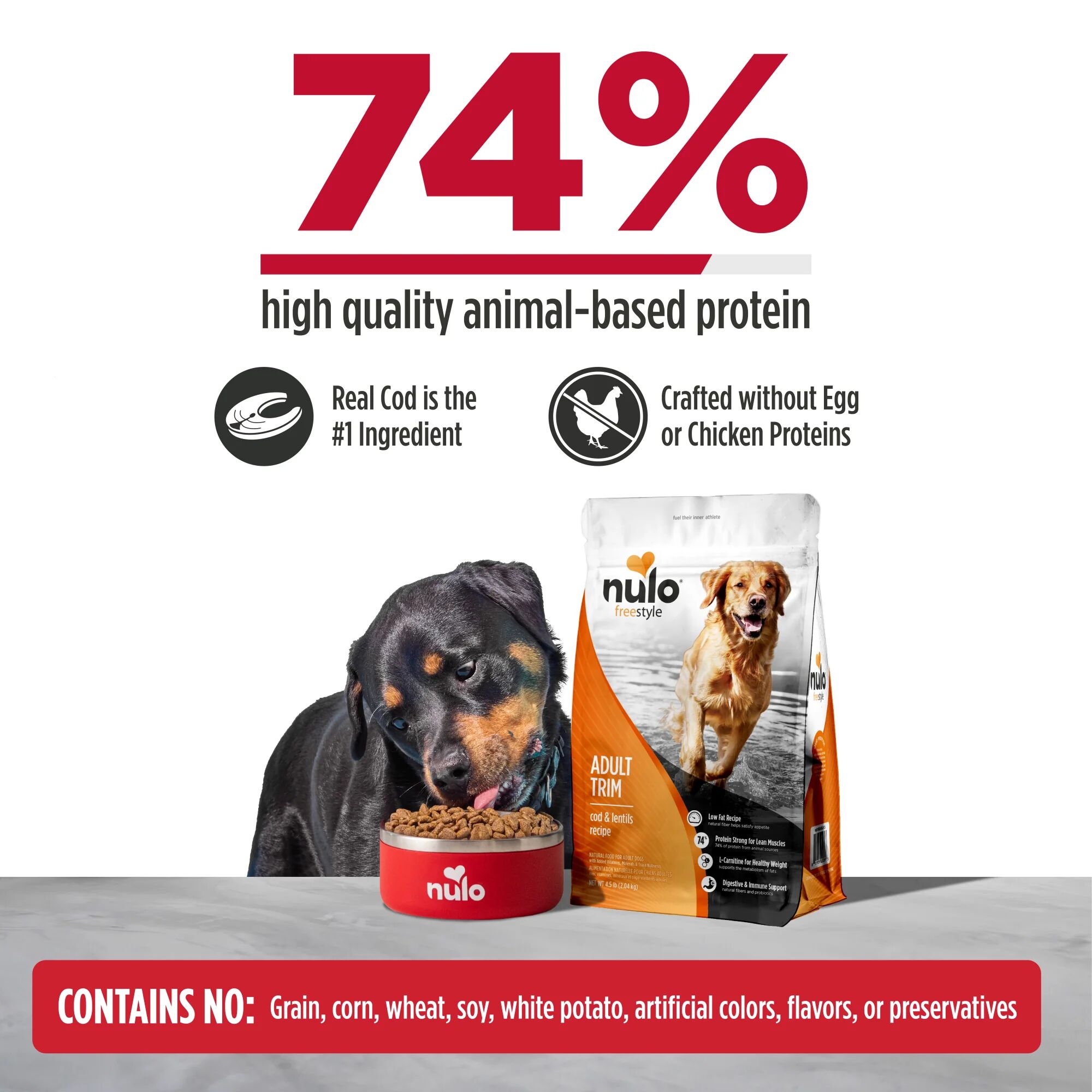 Nulo FreeStyle Adult Trim Cod & Lentils Recipe Adult Dry Dog Food