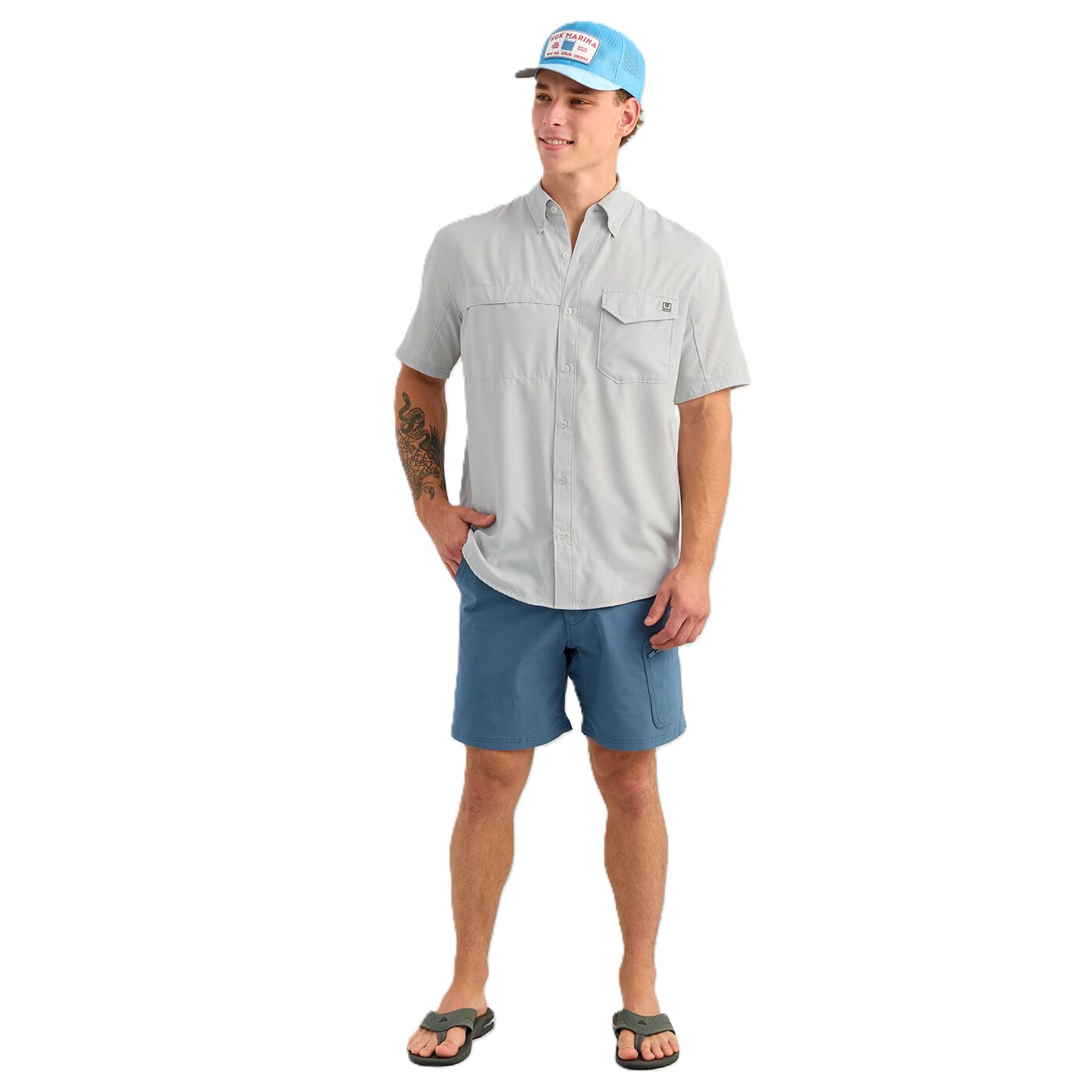 Men's Tide Point Short Sleeve Button-Down Performance Shirt