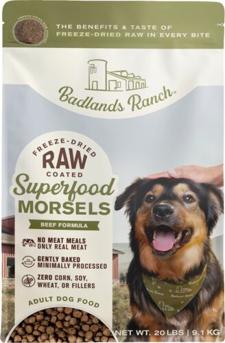 Freeze-Dried Raw Coated Superfood Morsels in Beef Formula Adult Dog Food - 20 Lb