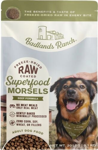 Freeze-Dried Raw Coated Superfood Morsels in Beef Formula Adult Dog Food - 20 Lb