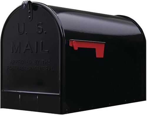 Post-Mount XL Steel Mailbox in Black