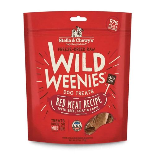 Freeze-Dried Raw Red Meat Wild Weenies Dog Treats - 3.25 oz