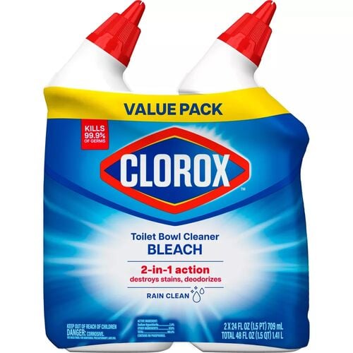 Toilet Bowl Cleaner with Bleach in Rain Clean Scent - 24oz/2-Pack