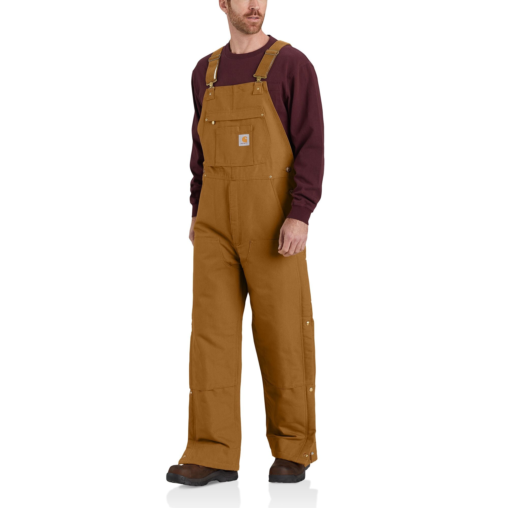 Carhartt BIB OVERALL 30 X 32 ブラウン Carhartt Men's 106672 Loose Fit Firm Duck Insulated Bib Overall