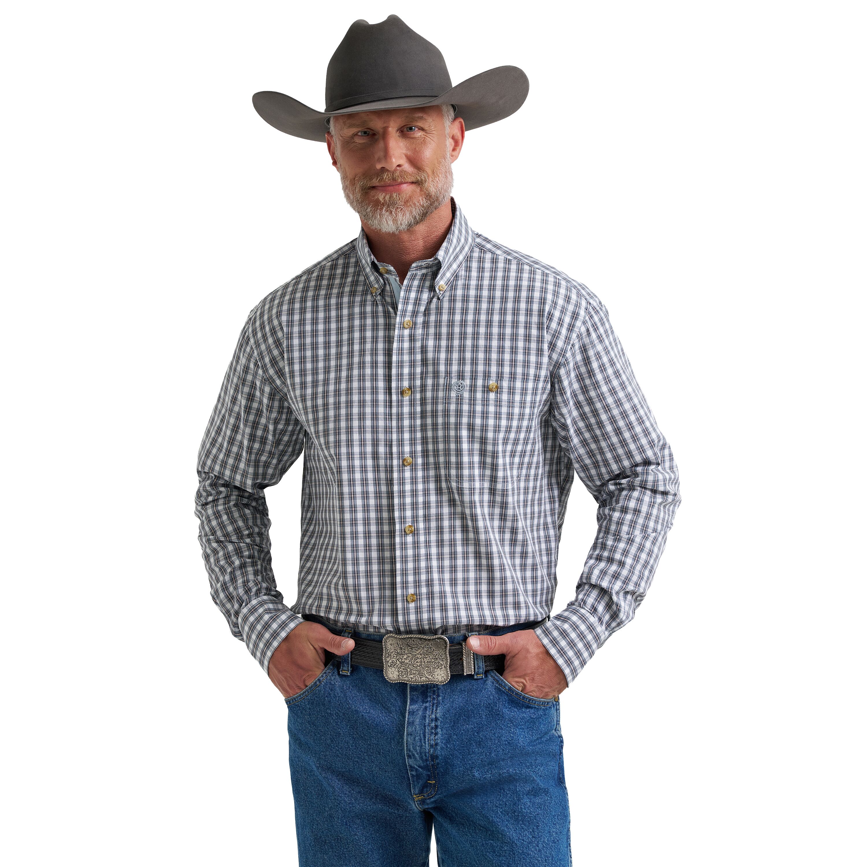 Men's George Strait Long Sleeve Button Down One Pocket Shirt