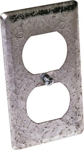Utility Box Cover Silver Metallic Steel