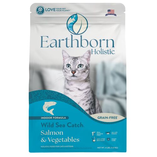 Wild Sea Catch Salmon & Vegetables Indoor Formula Grain-Free Dry Cat Food - 4 Lb